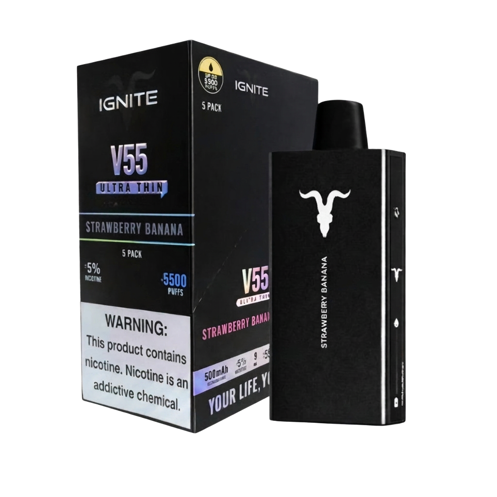 Ignite V-55 Ultra Thin — pod descartável 5.500 puffs formato fino