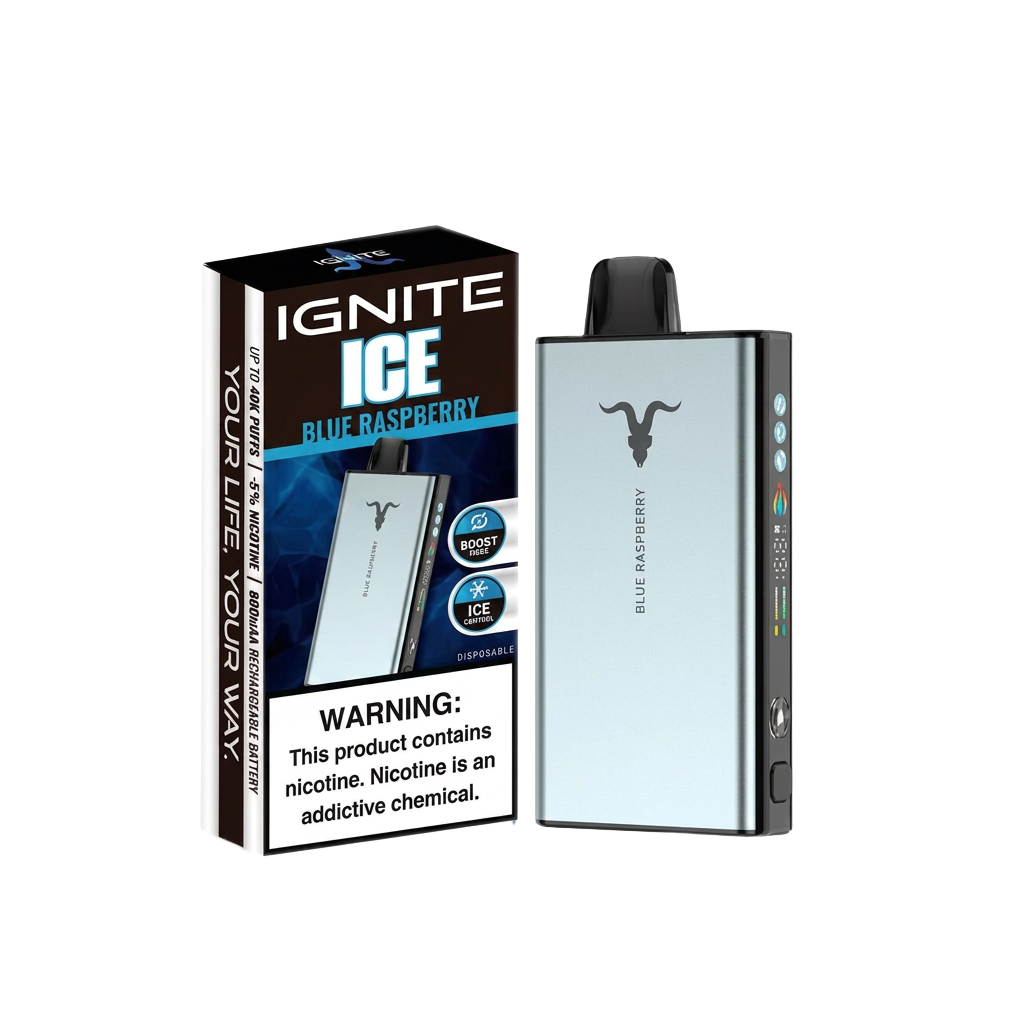 Ignite V400 Ice — pod descartável 40.000 puffs Dual Mesh sabores gelados